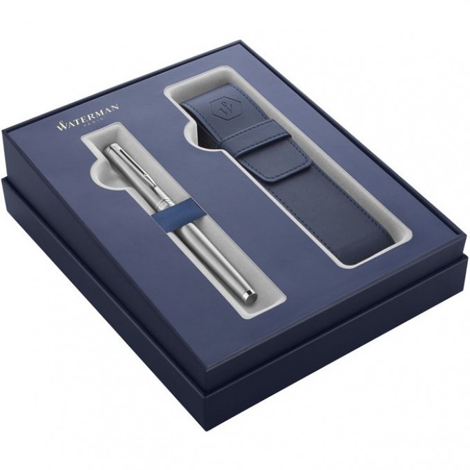 Подарочный набор WATERMAN HEMISPHERE с перьевой ручкой и чехлом Stainless Steel CT перо M 2122041