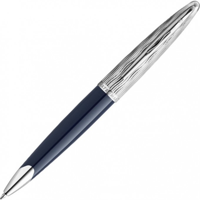 Ручка шариковая WATERMAN CARENE L`ESSENCE DU BLEU LaqBlue CT M синий черная подарочная коробка CW2166425