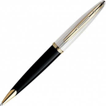 Шариковая ручка WATERMAN CARENE DE LUXE BLACK/SILVER, M