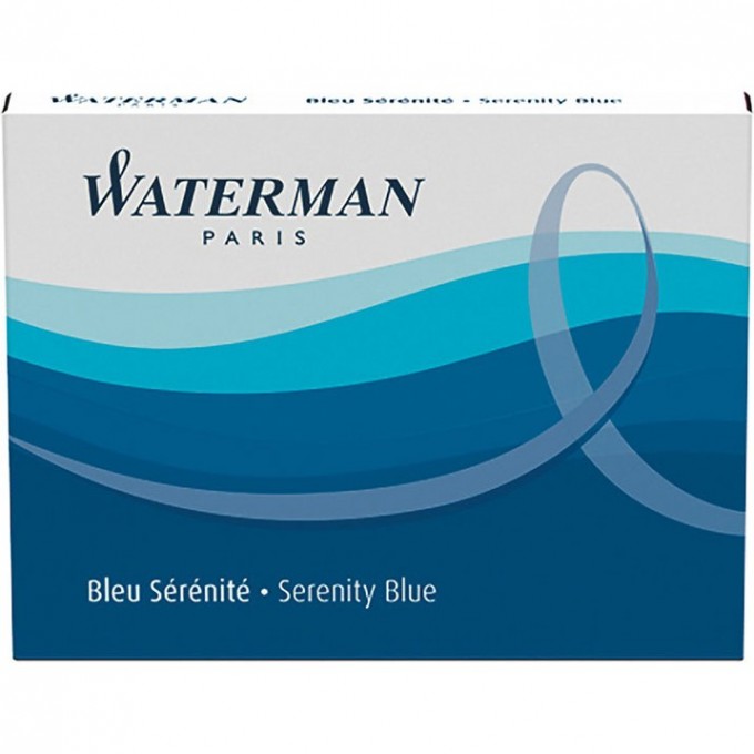 Синие чернильные картриджи WATERMAN для перьевой ручки 8шт./упак. S0110860